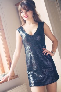 Black sequinned Gatsby style outfit