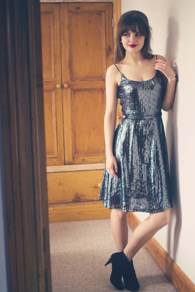 metallic-french-connection-dress
