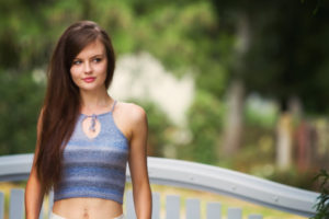 Handknit halter top in megaboots stretch yarn. Cropped top teen outfit.