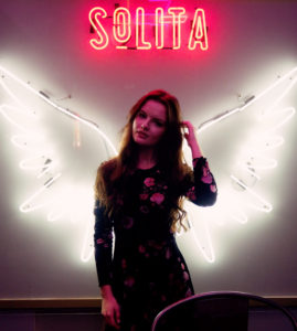 Angel wings neon sign at Solita Restaurant Preston Lancashire